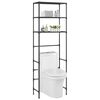 vidaXL Opbergrek voor boven toilet 3-laags 53x28x169 cm zwart