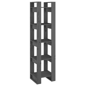 vidaXL Boekenkast/kamerscherm 41x35x160 cm massief grenenhout grijs