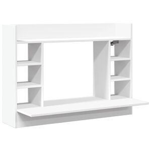 vidaXL Wandbureau 105x48x75 cm bewerkt hout wit