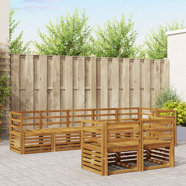 vidaXL Sofa-Sets 8 pcs Naturel Massief Acaciahout