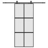 vidaXL Schuifdeur met beslagset 90x205 cm gehard glas zwart
