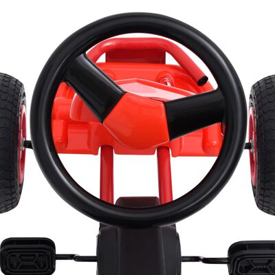 vidaXL Skelter met pedalen en pneumatische banden rood
