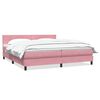 vidaXL Boxspring met matras fluweel roze 180x220 cm