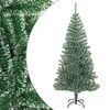 vidaXL Kunstkerstboom met sneeuw 210 cm groen