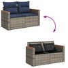 vidaXL 4-delige Loungeset met kussens poly rattan grijs