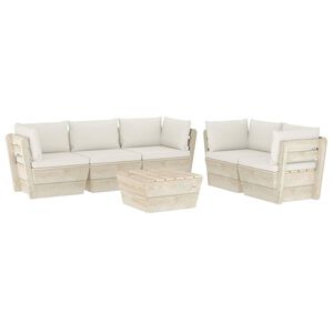 vidaXL 6-delige Loungeset met kussens pallet vurenhout