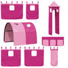 vidaXL Kinderhoogslaper met toren 90x200 cm massief grenenhout roze