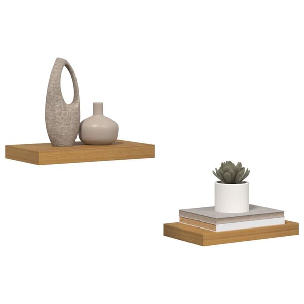 vidaXL Wandplank met opslag 2 pcs Beige 40 x 23,5 x 4 cm Bewerkt hout