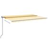 vidaXL Luifel automatisch uittrekbaar 500x300 cm geel en wit