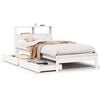 vidaXL Bed met boekenkast zonder matras grenenhout wit 75x190 cm