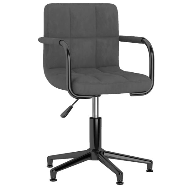 vidaXL Eetkamerstoel draaibaar fluweel donkergrijs