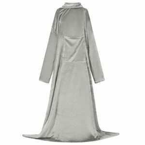 vidaXL Deken hoodie Grijs Flanel