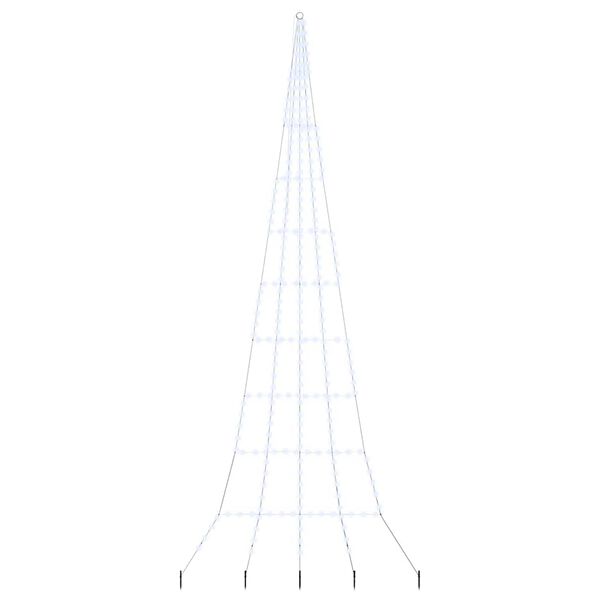vidaXL LED Kerstboom met Grondspiesjes Koudwit 500 cm Metaal