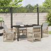 vidaXL Tuin eettafelset 5 pcs Beige poly rattan