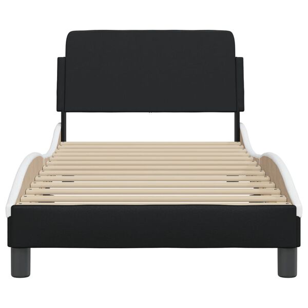 vidaXL Bedframe "Dover" kunstleer zwart en wit 90x200 cm