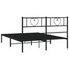 vidaXL Bedframe met hoofdbord metaal zwart 120x190 cm