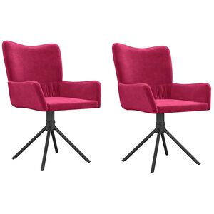 vidaXL Eetkamerstoelen draaibaar 2 st fluweel wijnrood