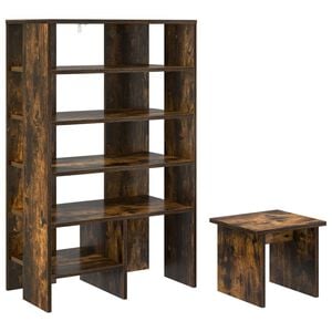 vidaXL Schoenenkast 2 st 62 x 35 x 100 cm Bewerkt hout Gerookt eiken