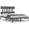 vidaXL Bedframe massief hout grijs 180x200 cm