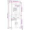 vidaXL Hoge kast 69,5x34x180 cm bewerkt hout betongrijs