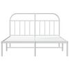vidaXL Bedframe met hoofdbord metaal wit 160x200 cm