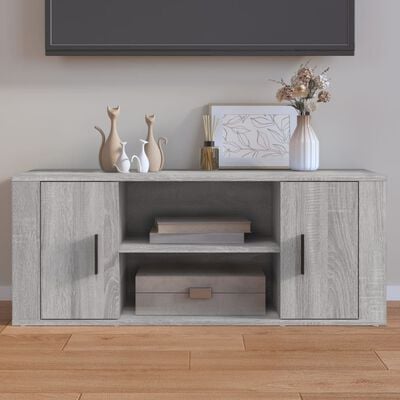 vidaXL Tv-meubel 100x35x40 cm bewerkt hout grijs sonoma eikenkleurig