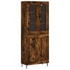 vidaXL Hoge kast 69,5x34x180 cm bewerkt hout gerookt eikenkleurig