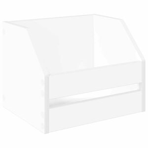 vidaXL Vinyl Album Doos Wit 38 x 30 x 29 cm Bewerkt hout