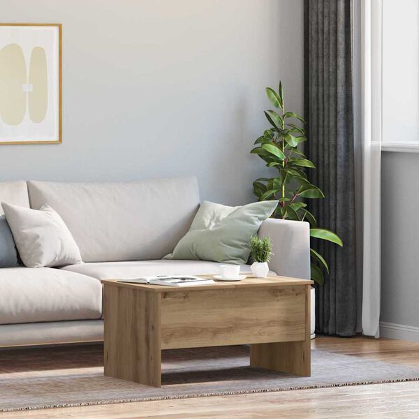 vidaXL Salontafel Artisan Eiken 102 x 50,5 x 46,5 cm Bewerkt hout