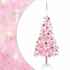 vidaXL Kunstkerstboom met verlichting en kerstballen 150 cm PVC roze