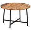 vidaXL Salontafel 54x54x35 cm massief mangohout en ijzer