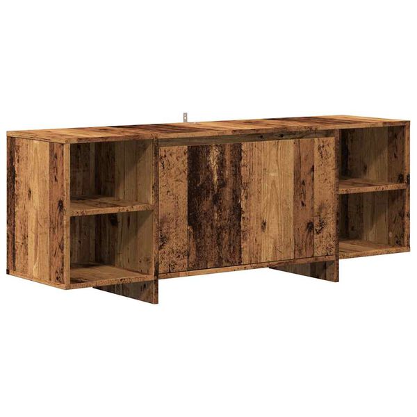 vidaXL Tv-meubel 130x35x50 cm bewerkt hout oud houtkleurig