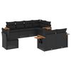 vidaXL 8-delige Loungeset met kussens poly rattan zwart