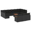 vidaXL 14-delige Loungeset met kussens poly rattan zwart