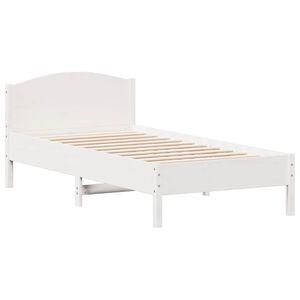 vidaXL Bedframe zonder matras massief grenenhout wit 75x190 cm