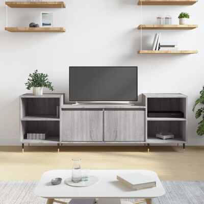 vidaXL Tv-meubel 160x35x55 cm bewerkt hout grijs sonoma eikenkleurig