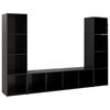 vidaXL Tv-meubelen 3 st 142,5x35x36,5 cm bewerkt hout hoogglans zwart