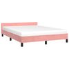 vidaXL Bedframe met hoofdeinde zonder matras 140x190 cm fluweel roze