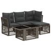 vidaXL Tuinbankenset 5 st Grijs poly rattan