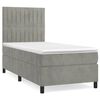 vidaXL Boxspring met matras fluweel lichtgrijs 90x200 cm
