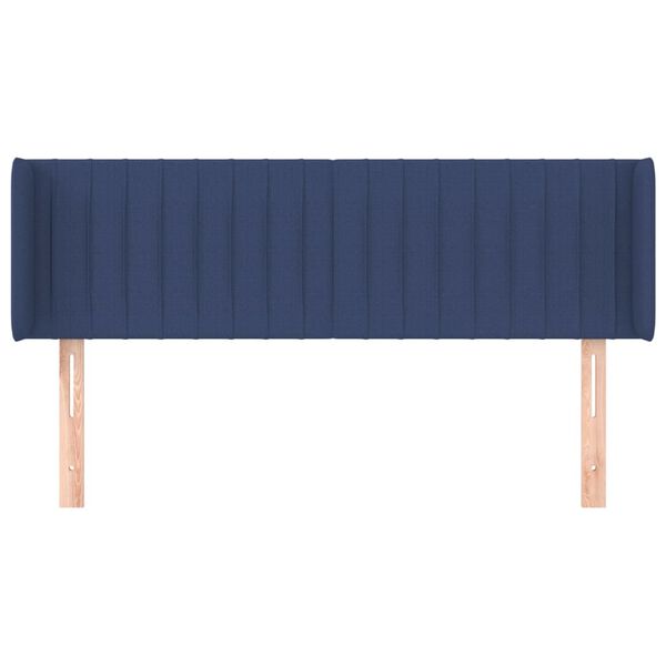 vidaXL Hoofdbord met randen 147x16x78/88 cm stof blauw