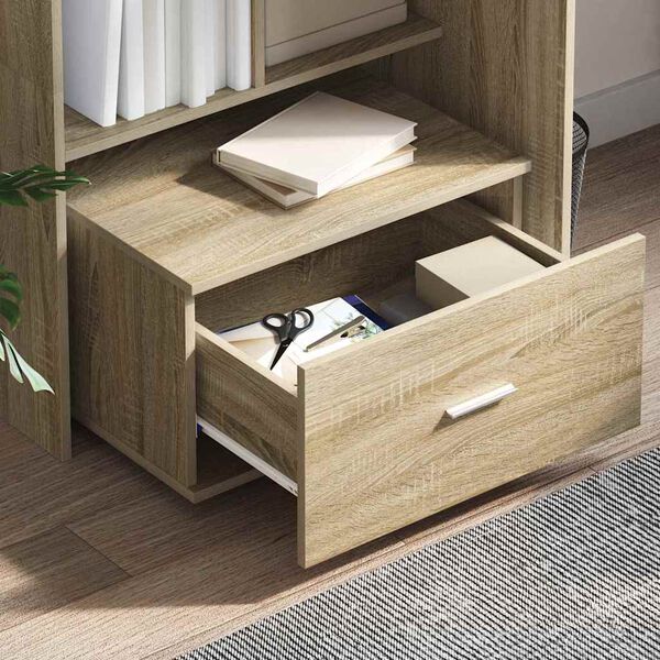 vidaXL Bureau met lade Sonoma Eiken 131,5 x 50 x 106,5 cm Bewerkt hout