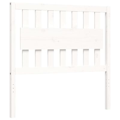 vidaXL Bedframe met hoofdbord massief hout wit 100x200 cm