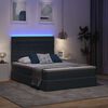 vidaXL Opbergbed met LED met matras Donkergrijs 140 x 200 cm Fluweel