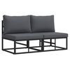vidaXL Buitenmeubilair 2 Stuk Zwart en Anthraciet 70 x 71,5 x 71 cm