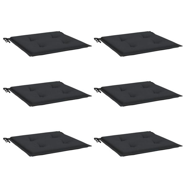 vidaXL Tuinstoelkussens 6 st 50x50x4 cm oxford stof zwart