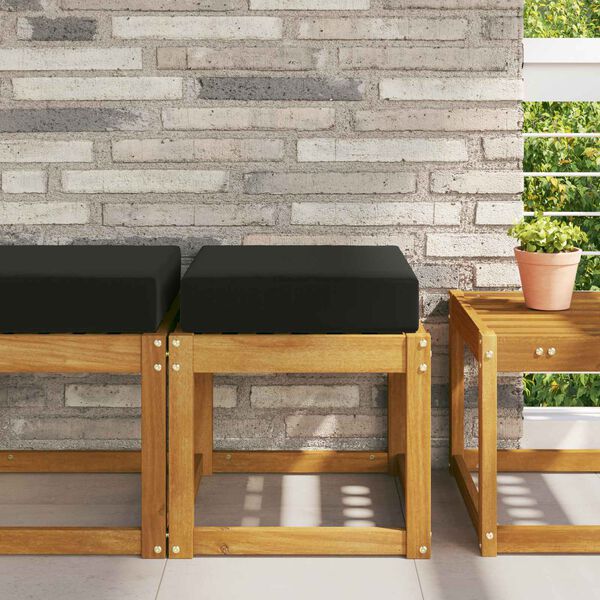 vidaXL Buiten Zitkussen Zwart 40 x 40 x 8 cm 100% Polyester