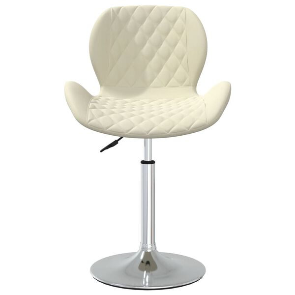 vidaXL Eetkamerstoelen draaibaar 2 st fluweel cr&egrave;mekleurig