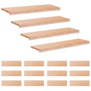 vidaXL Trapmatten 16 st Naturel 90 x 30 x 2 cm Massief beukenhout