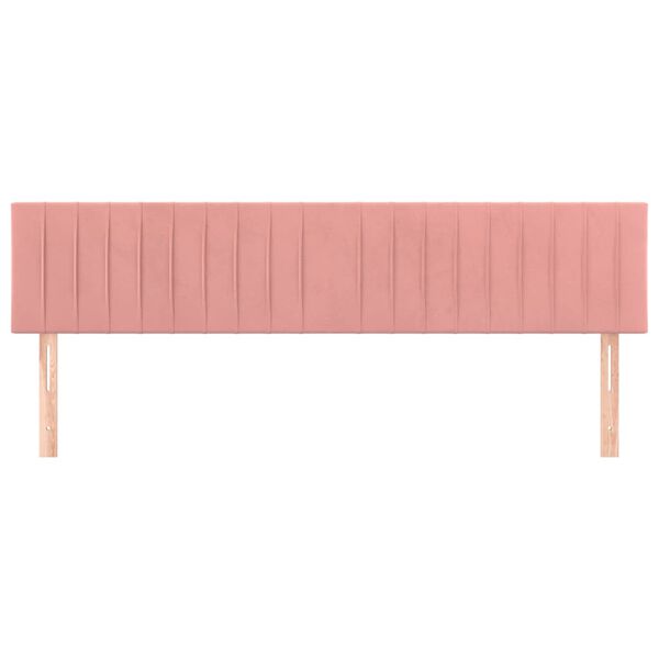 vidaXL Hoofdborden 160x5x78/88 cm fluweel roze